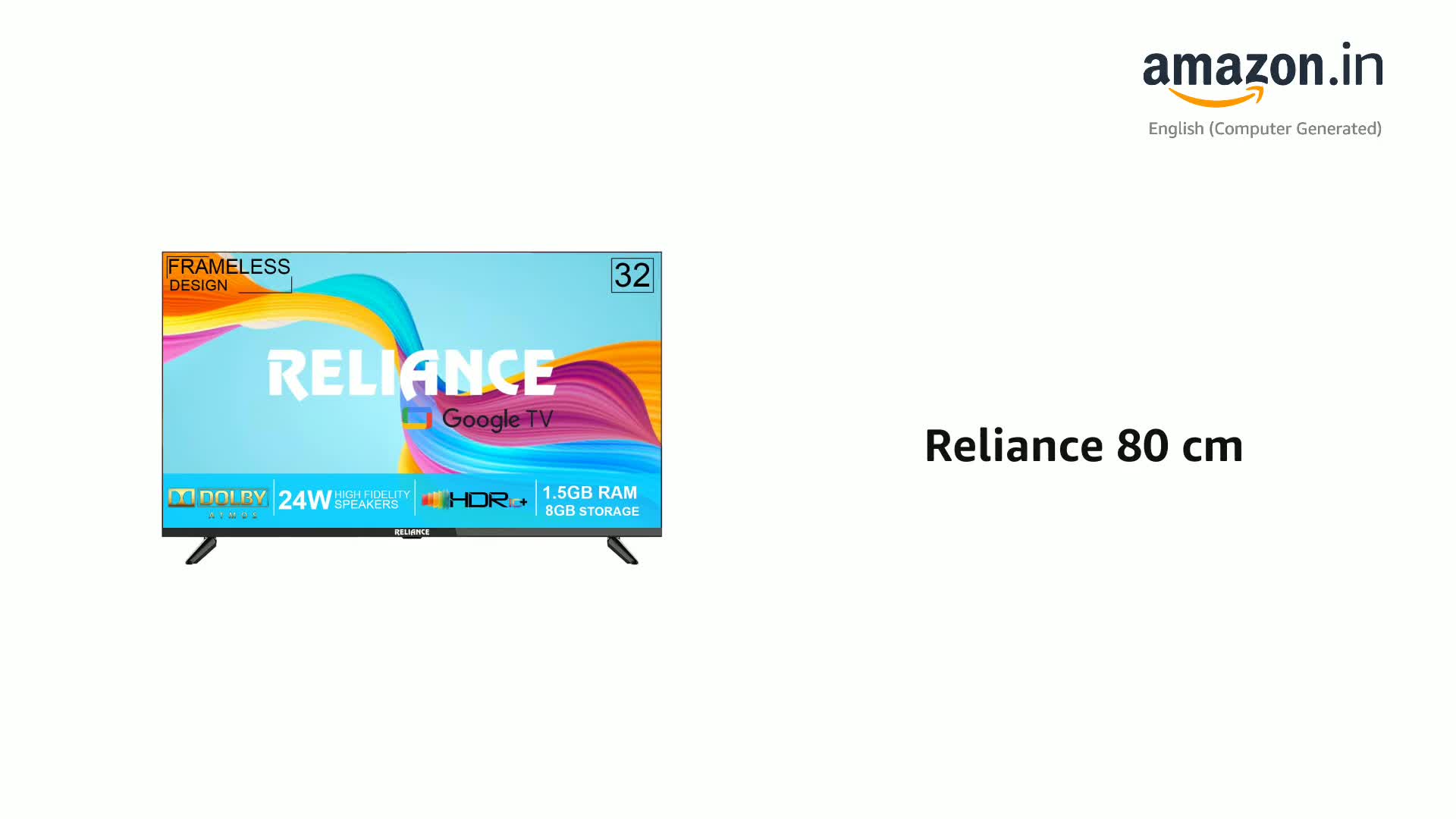 Reliance 80 cm (32 inch) LED Full HD Smart Google TV with Metal